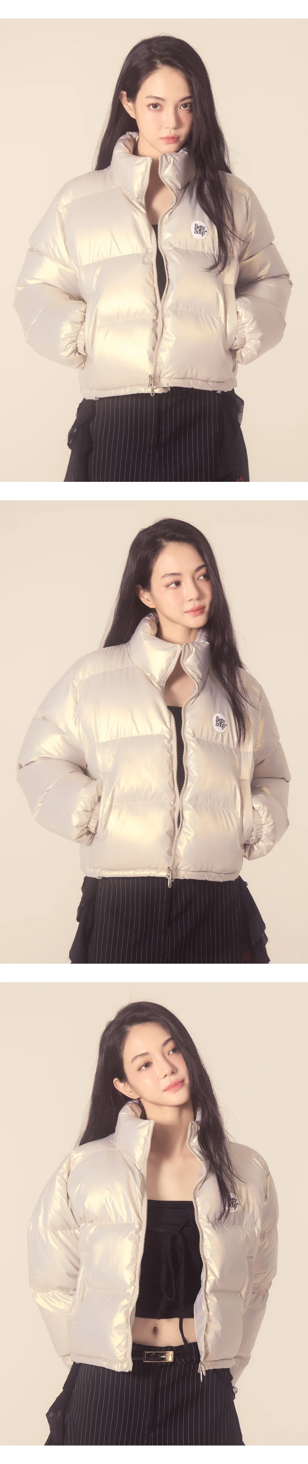 MUSINSA公式 | CNVS Betty Boop Glossy Wellon Short Padded Jumper_(3